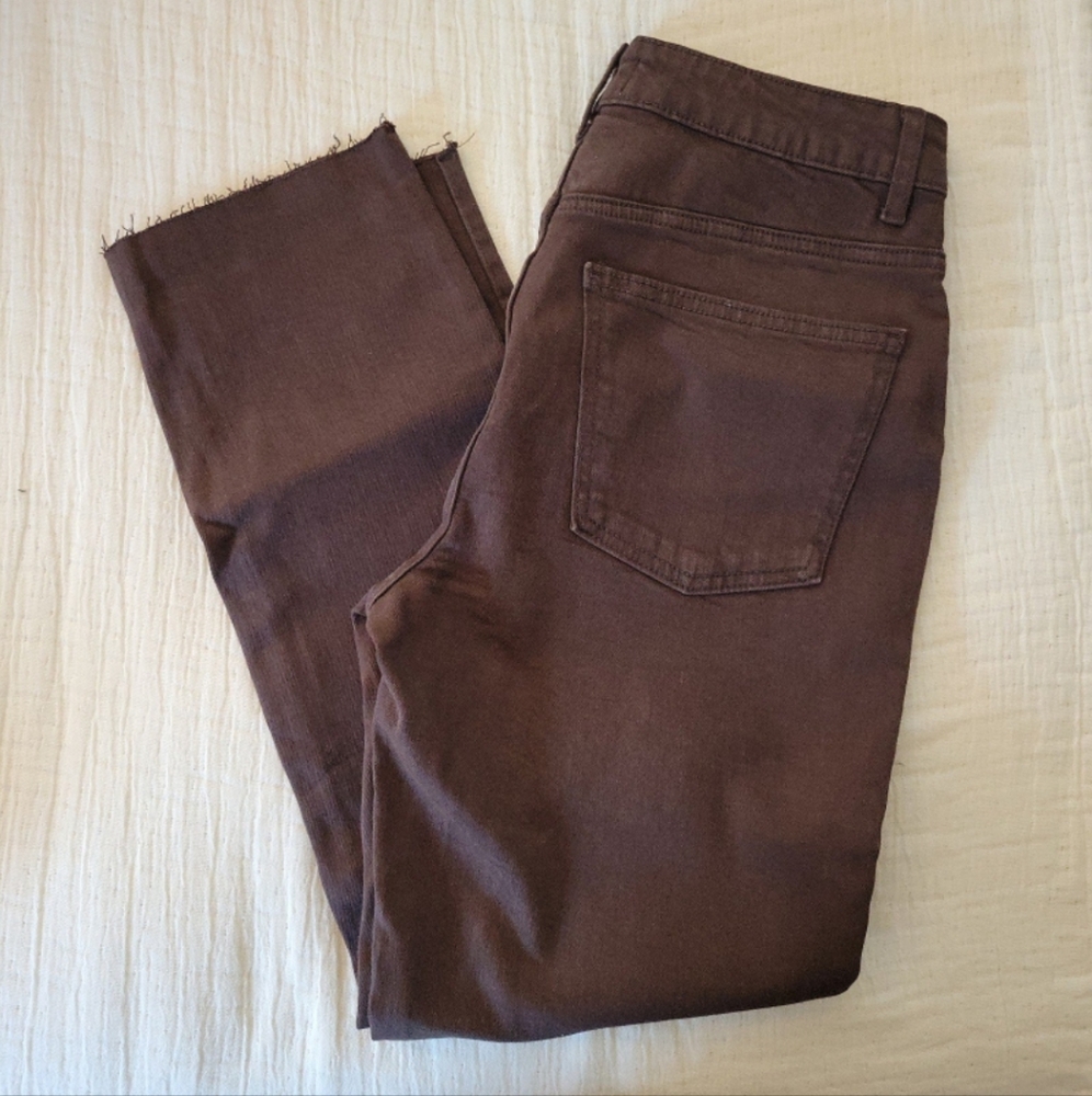 PRIMARK Chocolate Brown High Waisted Ankle Length Straight Leg Jeans